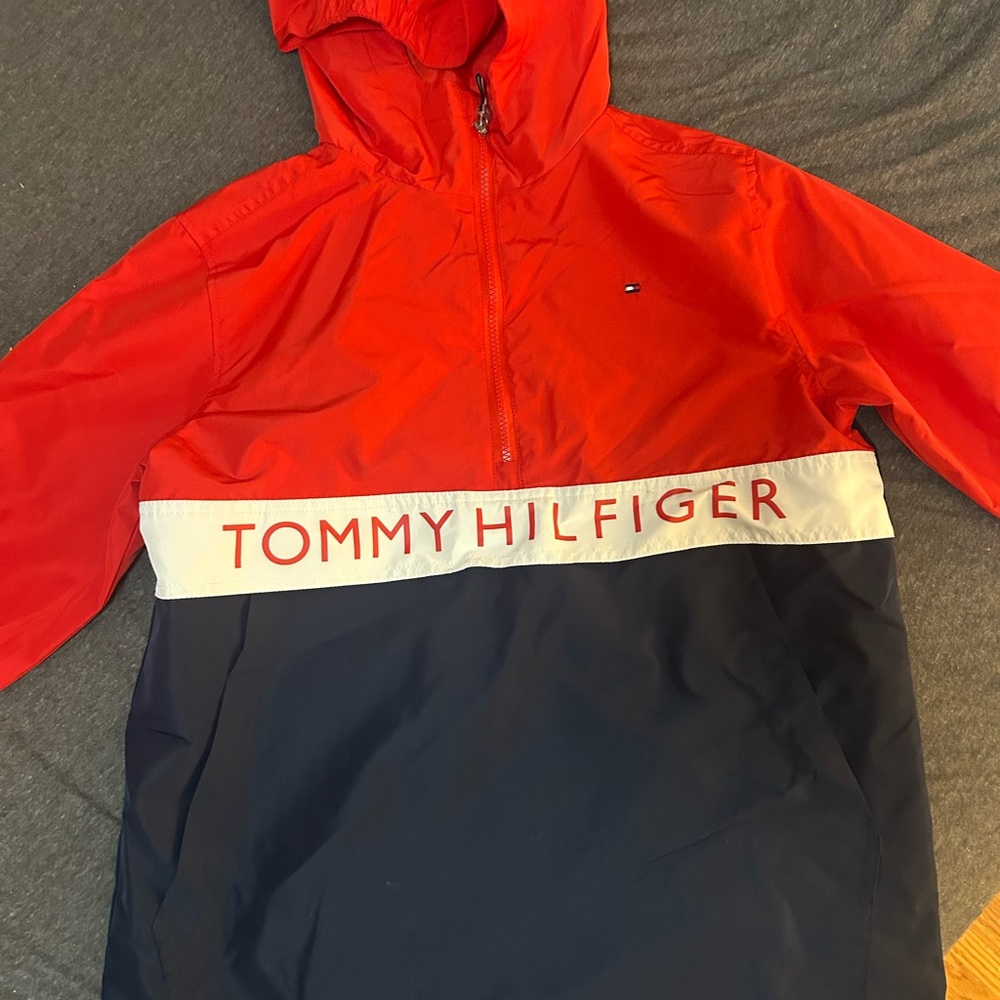 Tommy Hilfiger Red and Blue Raincoat